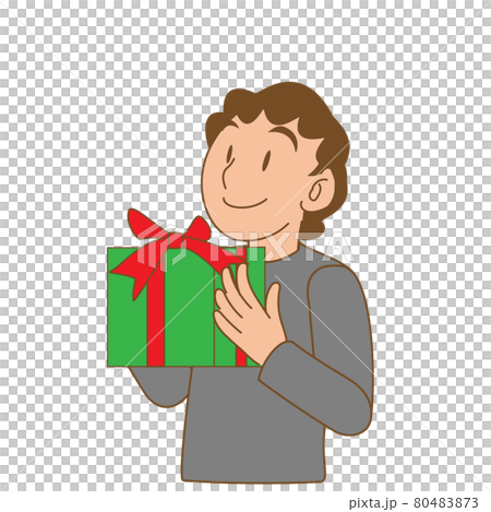 一個孩子很高興收到禮物的插圖 80483873