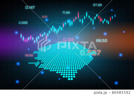 Stock market background or forex trading business graph chart for financial investment concept of Sierra Leone map. business idea and technology innovation design. 80485592