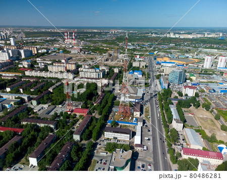 Aerial view of the TV Tower in Tyumen. Russia 80486281