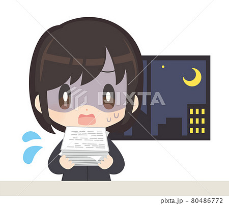 残業している会社員のイラストのイラスト素材 残業している会社員のイラストのイラスト素材