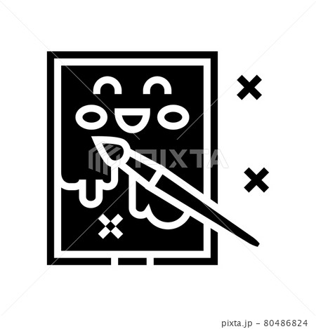 painting picture kindergarten glyph icon vector illustration 80486824