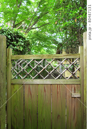 茶室の裏木戸の写真素材