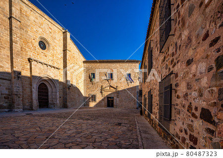 Cathedral of Santa Maria de la Asuncion in Caceres, Extremadura, Spain 80487323