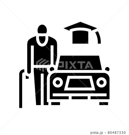 driving lessons for seniors glyph icon vector illustration 80487330