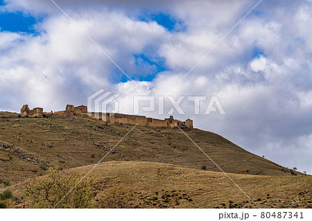 Alcazaba de Reina, Moorish fortress over village of Reina, Badajoz, Spain 80487341