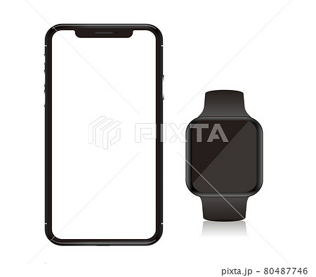 スマートウォッチ、スマート家電のモックデザイン。腕時計。スマートウォッチのモックアップ 80487746
