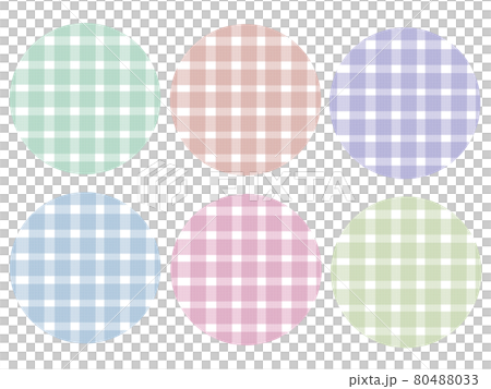 背景素材 チェック柄の水彩丸 丸型フレームのイラスト素材