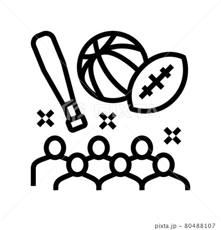 Sports Kids Party Line Icon Vector Illustrationのイラスト素材