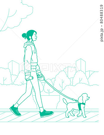 Morning jogging walking exercise woman activity concept Hand drawn  isolated vector Stock Vector Image  Art  Alamy