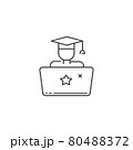 Student with laptop icon. Online education sign 80488372