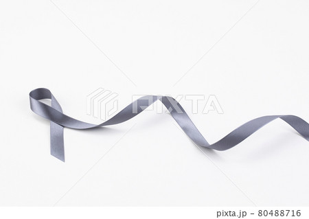 gray ribbon on white background 80488716