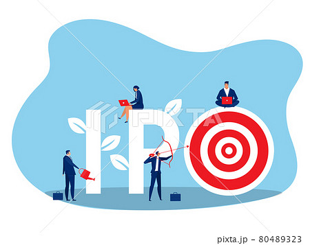 IPO, initial public offering. people Investing strategy Concept ,Flat vector illustration. IPO, initial public offering. people Investing strategy Concept ,Flat vector illustration. 80489323