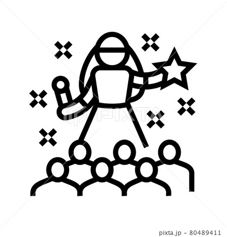 popstar kids party line icon vector illustration popstar kids party line icon vector illustration 80489411