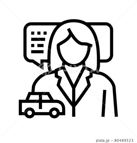 female driving school instructor line icon vector illustration female driving school instructor line icon vector illustration 80489523