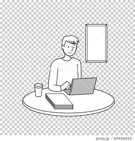 Teleworking person at home 80489893