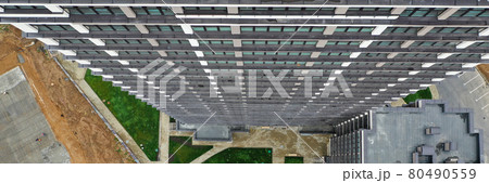 New beautiful modern multistorey building top view New beautiful modern multistorey building top view 80490559