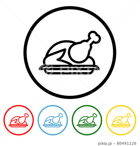 Turkey Icon with Color Variations 80491226
