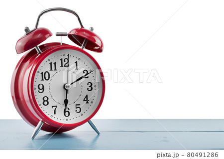 alarm clock on the table on white background. alarm clock on the table on white background. 80491286