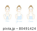スキンケアをする女性　化粧水・アイクリーム・クリーム 80491424