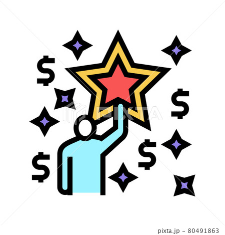 businessman motivation for goal achievement color icon vector illustration 80491863