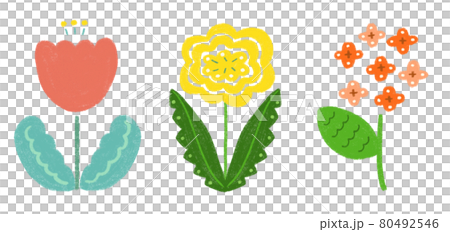 花 イラスト素材 セット 80492546