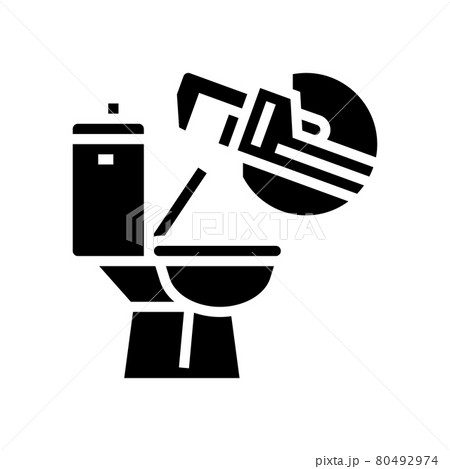 toilet repair glyph icon vector illustration 80492974