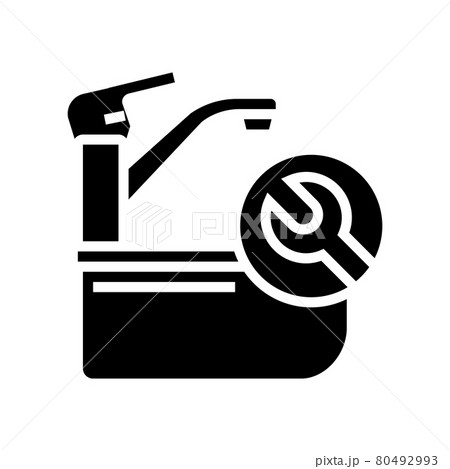 faucet repair glyph icon vector illustration 80492993