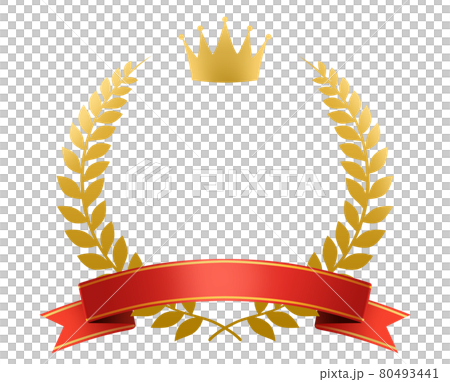 Laurel wreath crown ribbon illustration material Laurel wreath crown ribbon illustration material 80493441