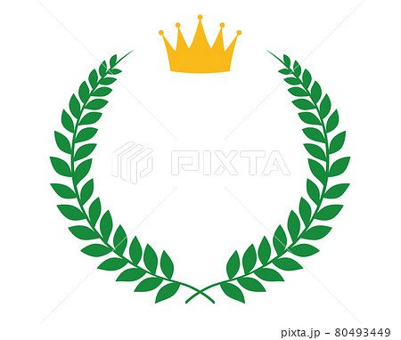月桂冠 王冠 イラスト素材 緑色のイラスト素材