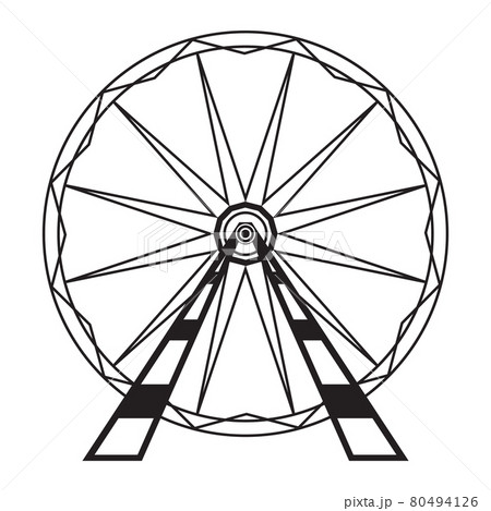 Ferris Wheel Icon Isolated on White Background. Attraction System. Amusement Park 80494126