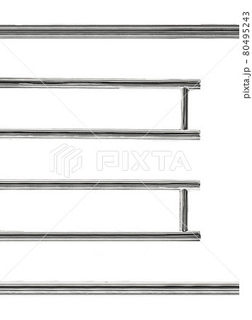 Silver metal towel dryer isolated on white background 80495243