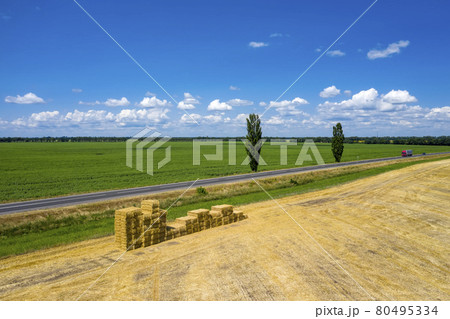 Asphalt road in the countryside aerial view Asphalt road in the countryside aerial view 80495334