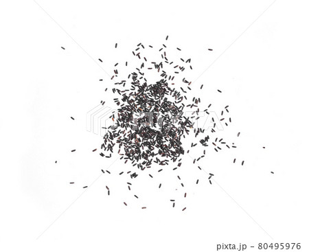 Paddy rice with black riceberry rice isolated on white background. Organic. Raw, wheat or grain. Agriculture. Food. Paddy rice with black riceberry rice isolated on white background. Organic. Raw, wheat or grain. Agriculture. Food. 80495976