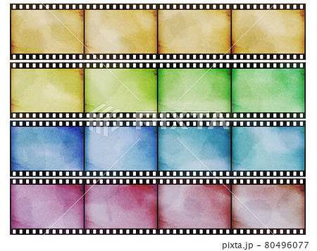 セピア調レトロフィルム背景4本セット セピア調レトロフィルム背景4本セット 80496077