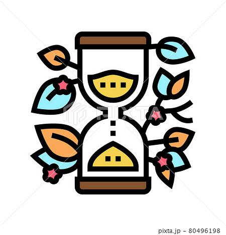hourglass with plant boho color icon vector illustration hourglass with plant boho color icon vector illustration 80496198
