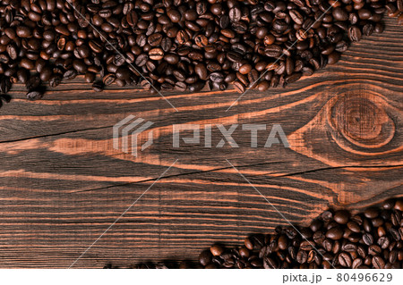 Coffee beans on wooden background Coffee beans on wooden background 80496629