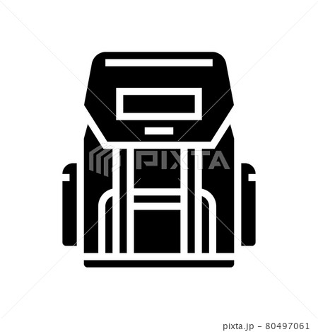 hiking backpack for hunting glyph icon vector illustration 80497061