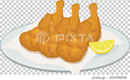 フライドチキン　レモン　皿ペーパーのせ 80499098