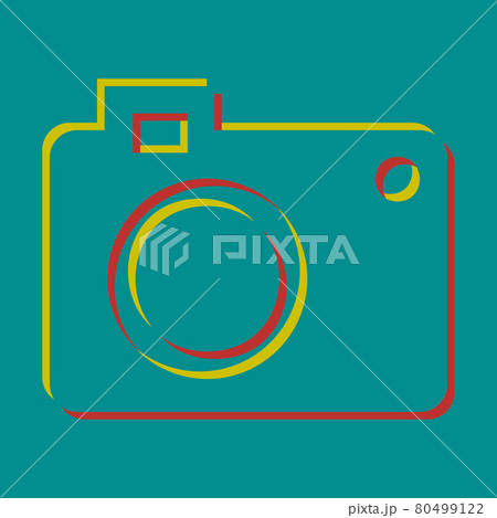 Digital camera sign. Pseudo 3d embossed icon... - Stock Illustration  [80499122] - PIXTA