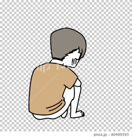 Depressed and sitting man Depressed and sitting man 80499393