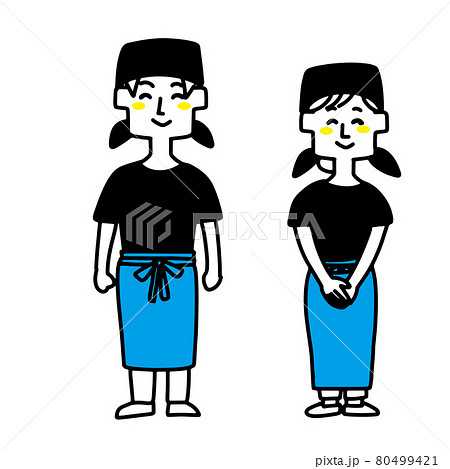 笑顔でお迎えする飲食店の店員 男女 のイラスト素材 笑顔でお迎えする飲食店の店員 男女 のイラスト素材