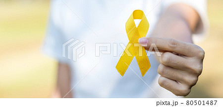 Suicide prevention, Sarcoma, bone, bladder, Childhood cancer Awareness month, Yellow Ribbon for supporting people living and illness. children Healthcare and World cancer day concept 80501487