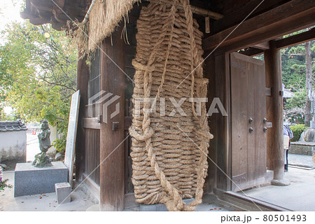 愛媛県松山市 四国八十八箇所霊場第51番札所 石手寺の巨大わらじ 愛媛県松山市 四国八十八箇所霊場第51番札所 石手寺の巨大わらじ 80501493