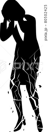 崩壊する女性ビジネスマン 80502425