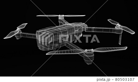 3 D rendering drone model 3 D rendering drone model 80503107