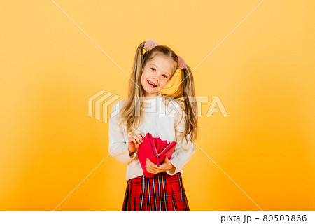 Happy surprised beautiful little child girl looking to camera. Human emotions and facial expression Happy surprised beautiful little child girl looking to camera. Human emotions and facial expression 80503866
