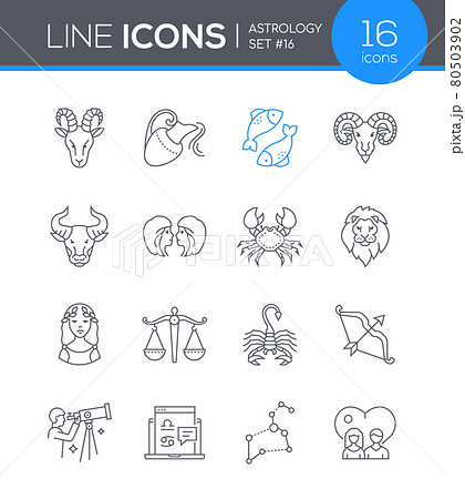 Zodiac signs - line design style icons set 80503902