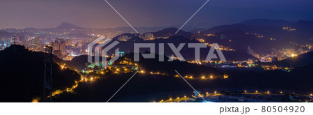Sunrise high angle view of the Zhitan Purification Plant Sunrise high angle view of the Zhitan Purification Plant 80504920