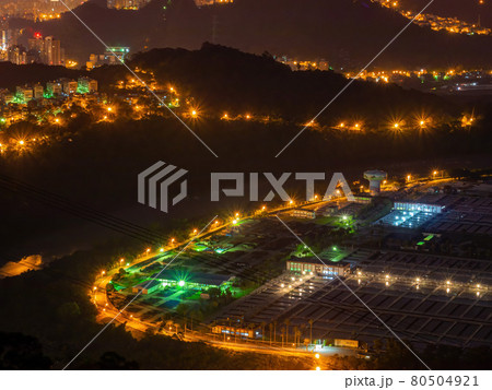 Sunrise high angle view of the Zhitan Purification Plant 80504921
