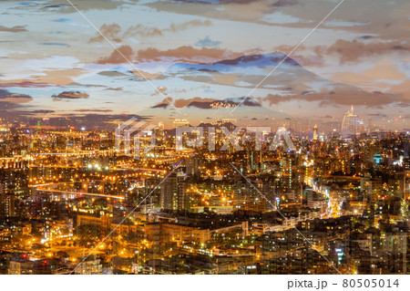 Sunset high angle view of the Jingmei area 80505014
